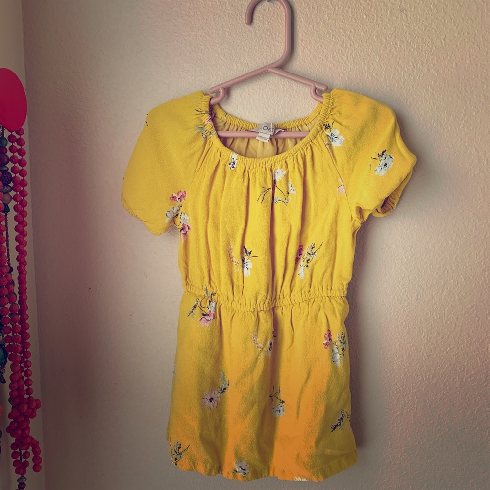 Toddler girl yellow floral mini dress.